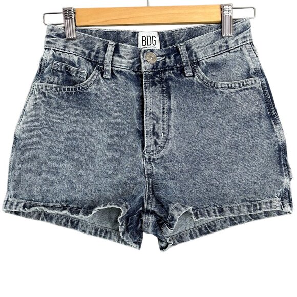 BDG Womens High Rise Denim Shorts Sz 25 Acid Wash Button Fly Normcore Nostalgic - Picture 1 of 8
